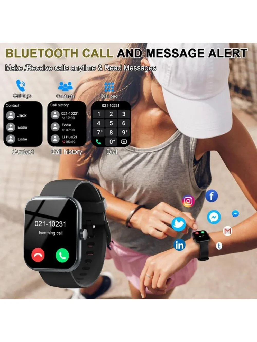 HD Smart Watch for Men & Women - Make/Receive Calls, 1.96” Touchscreen, 2026